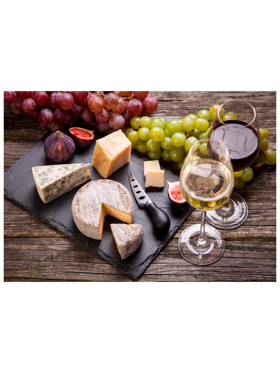 Картина на холсте 57x40 см "Вино и сыр", ПринтДекор, PR-PH-219